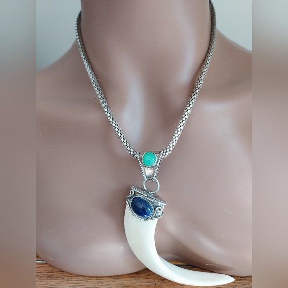 Sterling Silver Italy Amulet Pendant Necklace - Picture 12 of 14